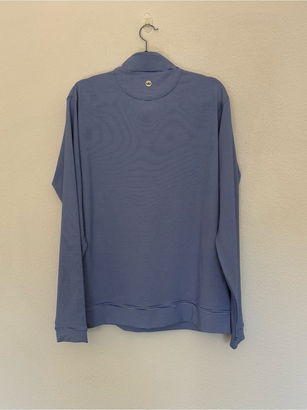 Peter Millar Los Angeles Dodgers Perth Sugar Stripe Performance Quarter Zip - Picture 5 of 7
